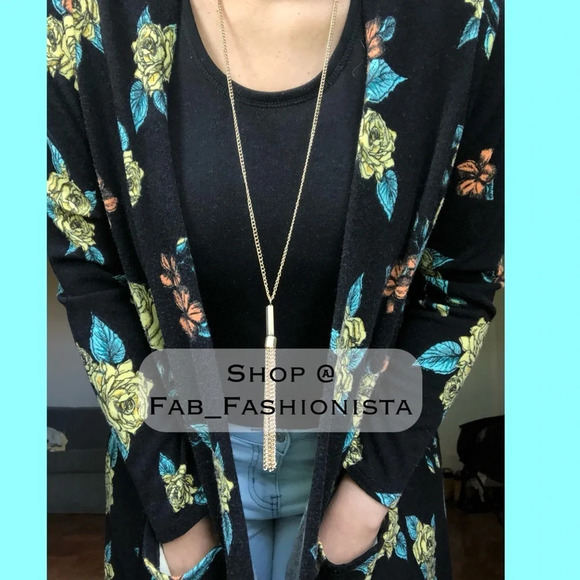 Lularoe Sarah Floral Cardigan Sweater size Small - Picture 16 of 17